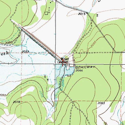 Topographic Map of Soil Conservation Service Site 20 Dam, TX