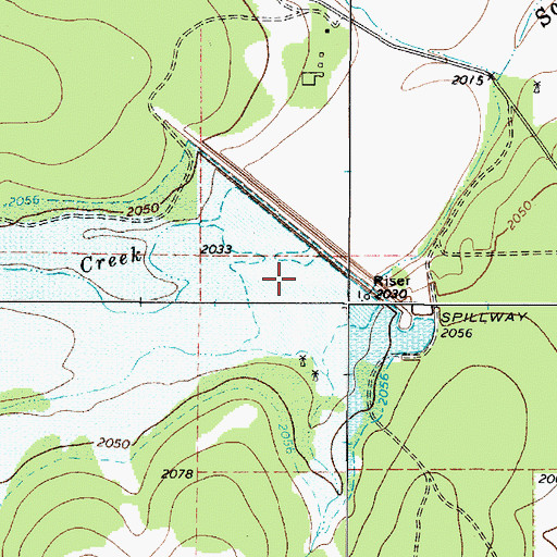 Topographic Map of Soil Conservation Service Site 20 Reservoir, TX