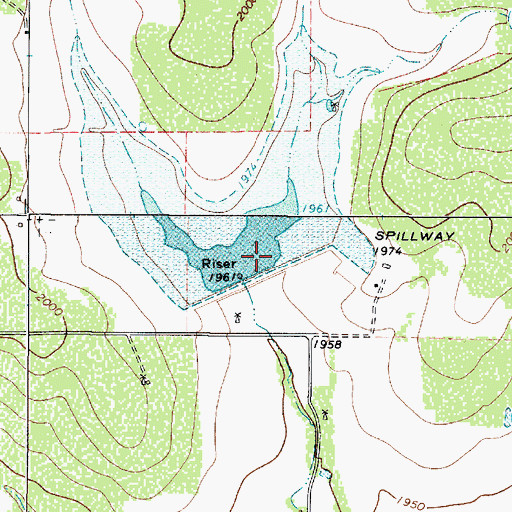 Topographic Map of Soil Conservation Service Site 38 Dam, TX