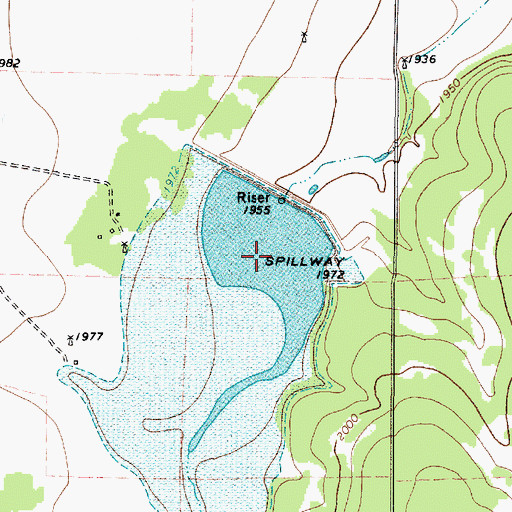 Topographic Map of Soil Conservation Service Site 21 Reservoir, TX
