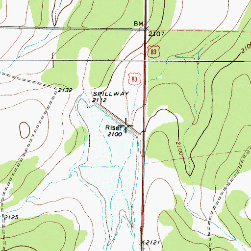 Topographic Map of Soil Conservation Service Site 26 Dam, TX