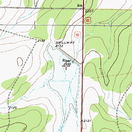 Topographic Map of Soil Conservation Service Site 26 Reservoir, TX