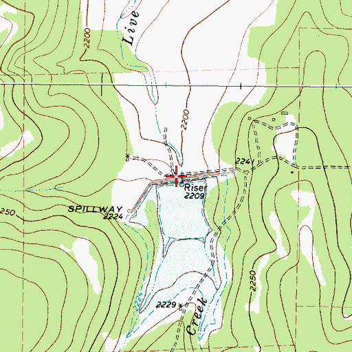 Topographic Map of Soil Conservation Service Site 29 Dam, TX