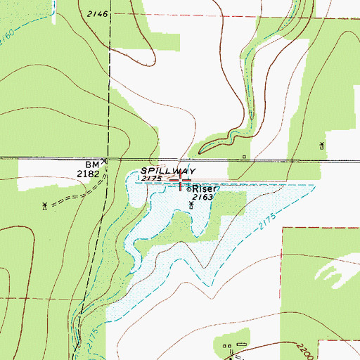 Topographic Map of Soil Conservation Service Site 30 Dam, TX