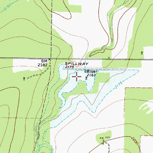 Topographic Map of Soil Conservation Service Site 30 Reservoir, TX