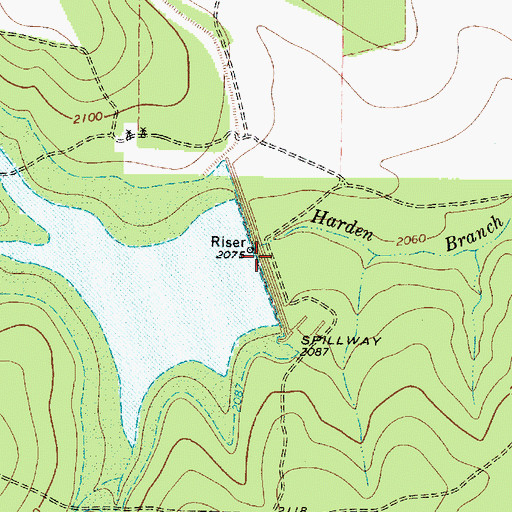 Topographic Map of Soil Conservation Service Site 33 Dam, TX