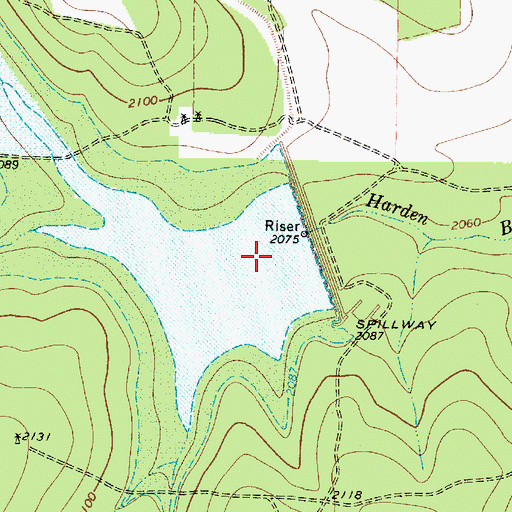 Topographic Map of Soil Conservation Service Site 33 Reservoir, TX