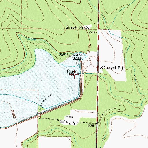 Topographic Map of Soil Conservation Service Site 32 Dam, TX