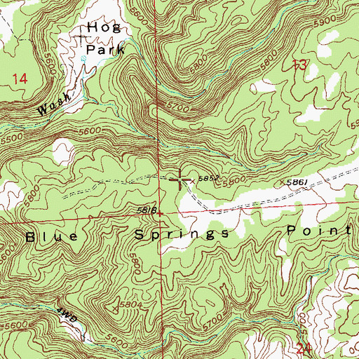 Topographic Map of Blue Springs Point, CO