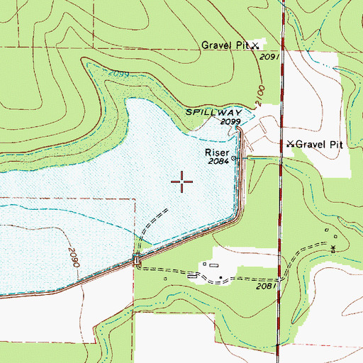 Topographic Map of Soil Conservation Service Site 32 Reservoir, TX