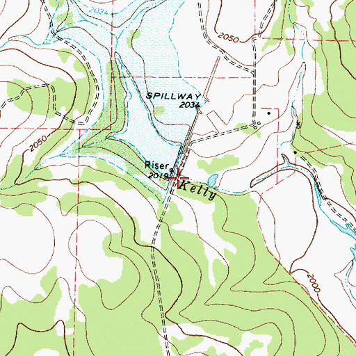 Topographic Map of Soil Conservation Service Site 35 Dam, TX