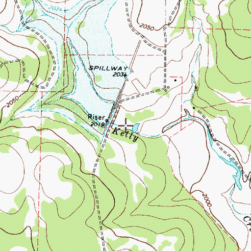 Topographic Map of Soil Conservation Service Site 35 Reservoir, TX