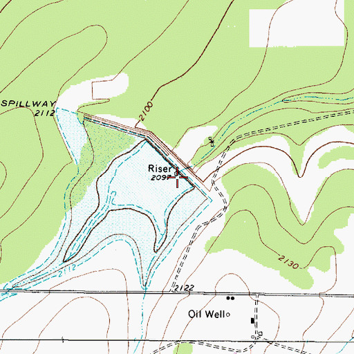 Topographic Map of Soil Conservation Service Site 27 Dam, TX
