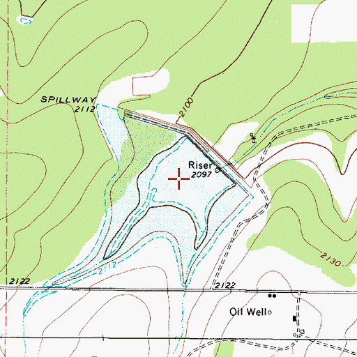 Topographic Map of Soil Conservation Service Site 27 Reservoir, TX