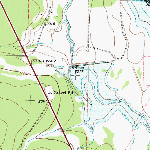 Topographic Map of Soil Conservation Service Site 25 Reservoir, TX
