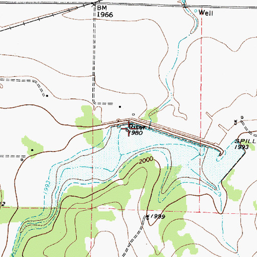Topographic Map of Soil Conservation Service Site 23 Reservoir, TX