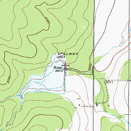 Topographic Map of Soil Conservation Service Site 22 Dam, TX