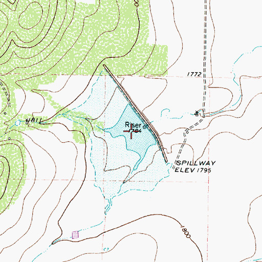 Topographic Map of Soil Conservation Service Site 6 Reservoir, TX