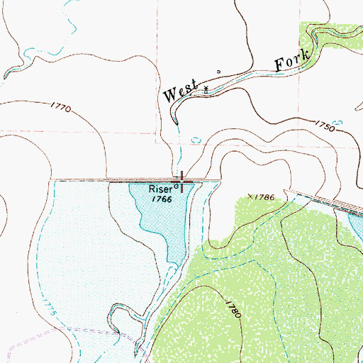 Topographic Map of Soil Conservation Service Site 5 Dam 1, TX