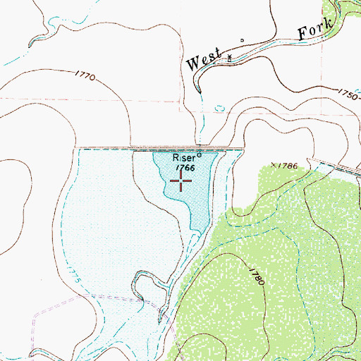 Topographic Map of Soil Conservation Service Site 5-1 Reservoir, TX