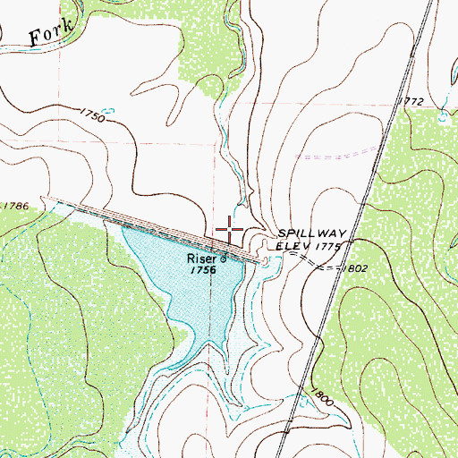 Topographic Map of Soil Conservation Service Site 5 Dam 2, TX