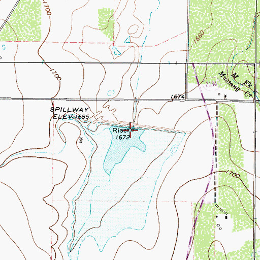 Topographic Map of Soil Conservation Service Site 4 Dam, TX