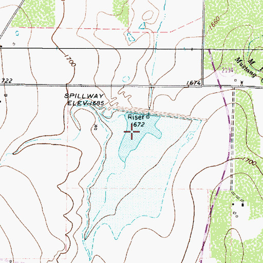 Topographic Map of Soil Conservation Service Site 4 Reservoir, TX