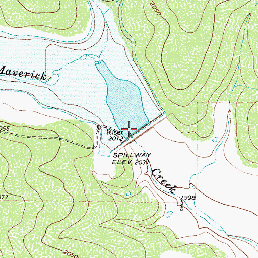 Topographic Map of Soil Conservation Service Site 36 Dam, TX