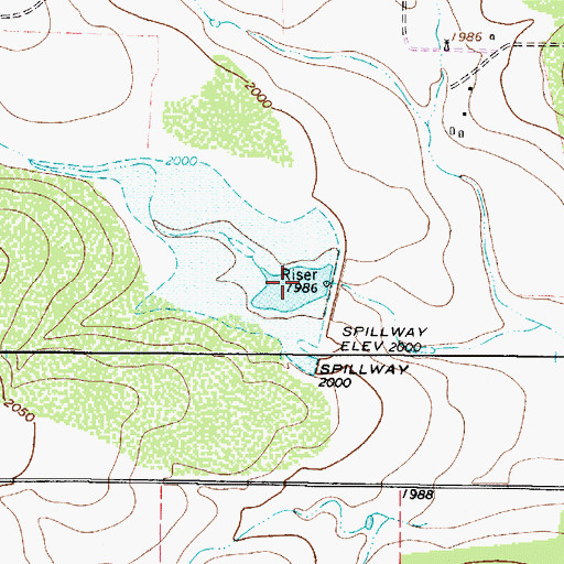Topographic Map of Soil Conservation Service Site 37 Reservoir, TX