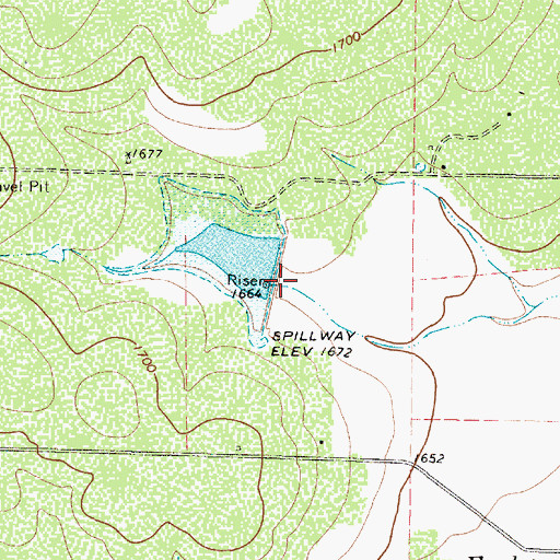 Topographic Map of Soil Conservation Service Site 10 Dam, TX