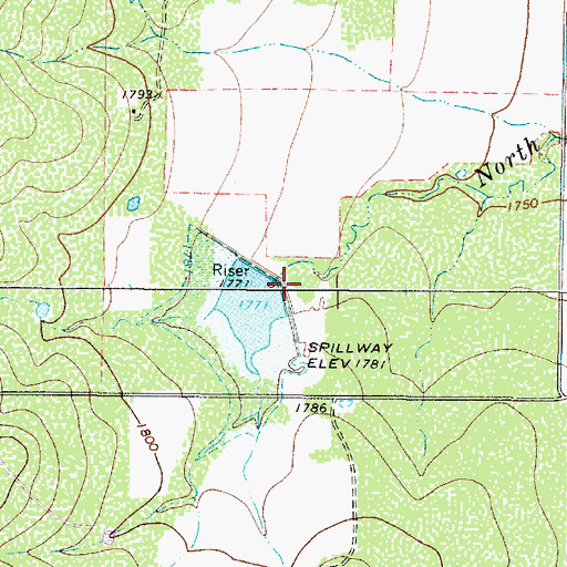 Topographic Map of Soil Conservation Service Site 7 Dam, TX