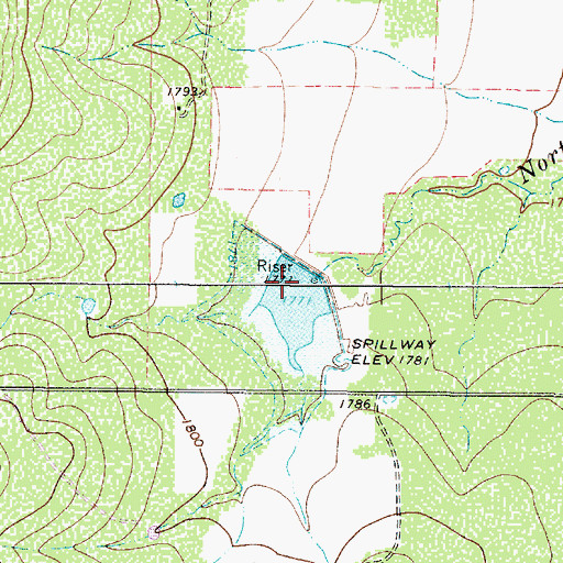 Topographic Map of Soil Conservation Service Site 7 Reservoir, TX