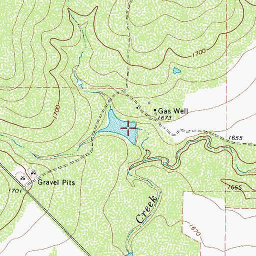 Topographic Map of Hartgrove Lake, TX