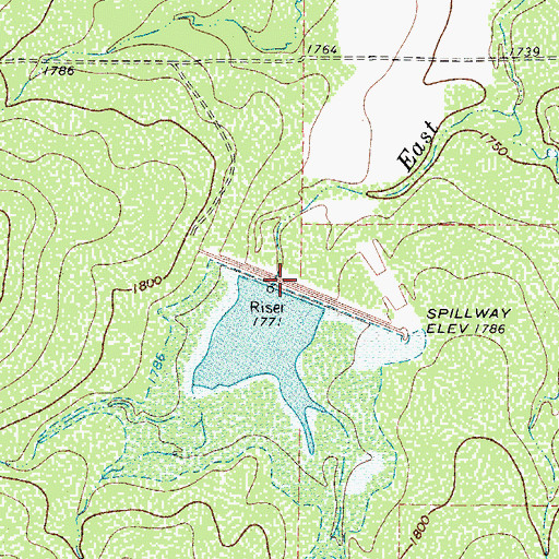 Topographic Map of Soil Conservation Service Site 1 Dam, TX