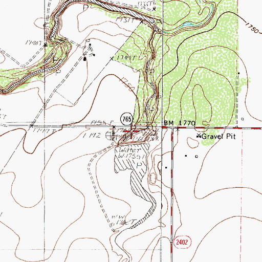 Topographic Map of W H Ellis Lake, TX