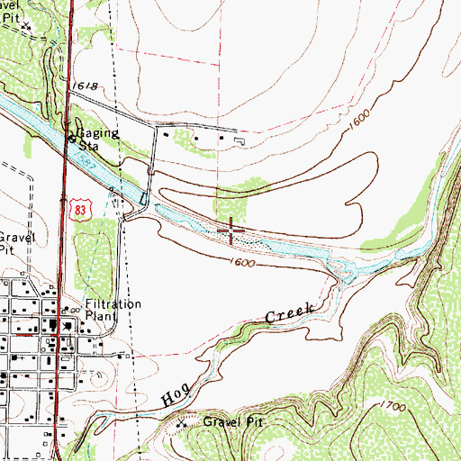 Topographic Map of Concho County WCID 1 Lake, TX