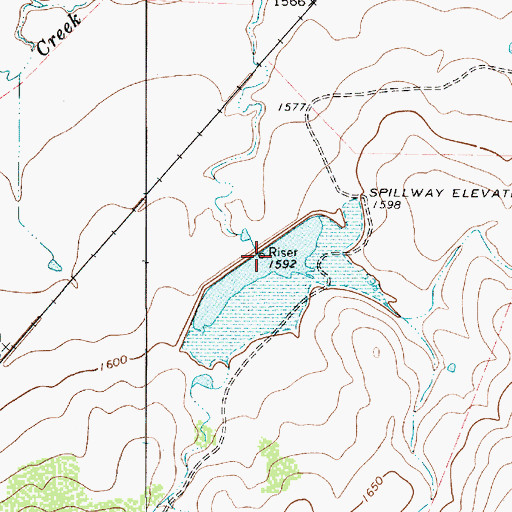 Topographic Map of Soil Conservation Service Site 1 Dam, TX