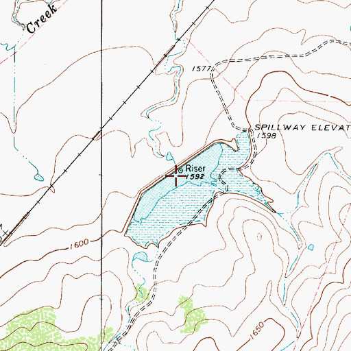 Topographic Map of Soil Conservation Service Site 1 Reservoir, TX