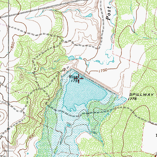 Topographic Map of Soil Conservation Service Site 1 Dam, TX