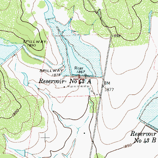 Topographic Map of Soil Conservation Service Site 43a Dam, TX