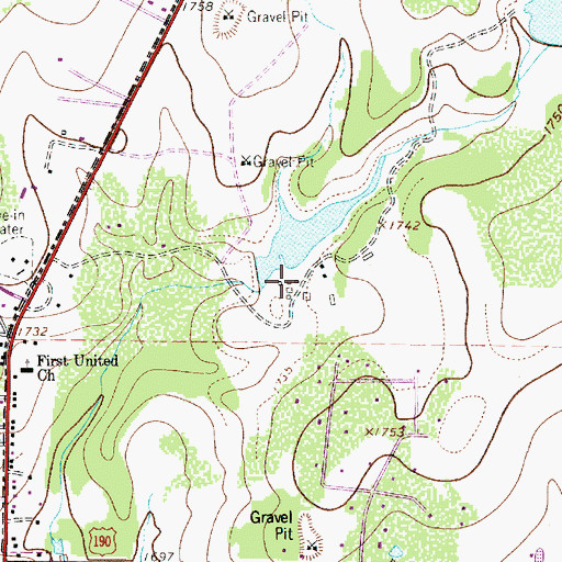 Topographic Map of Gene Naumann Dam 1, TX
