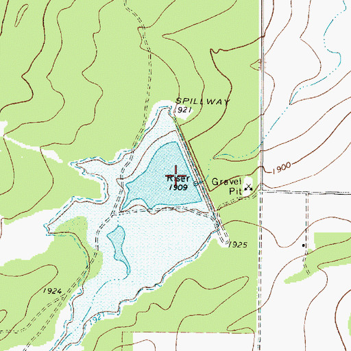 Topographic Map of Soil Conservation Service Site 15 Reservoir, TX