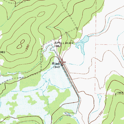 Topographic Map of Soil Conservation Service Site 14 Dam, TX