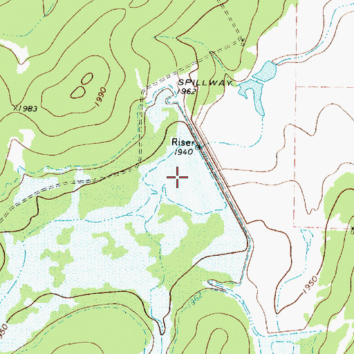 Topographic Map of Soil Conservation Service Site 14 Reservoir, TX