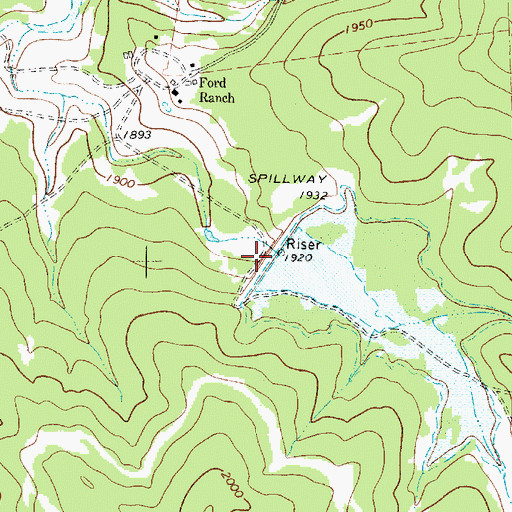Topographic Map of Soil Conservation Service Site 12 Dam, TX