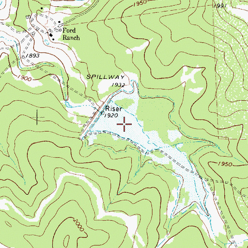 Topographic Map of Soil Conservation Service Site 12 Reservoir, TX