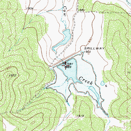 Topographic Map of Soil Conservation Service Site 11 Reservoir, TX