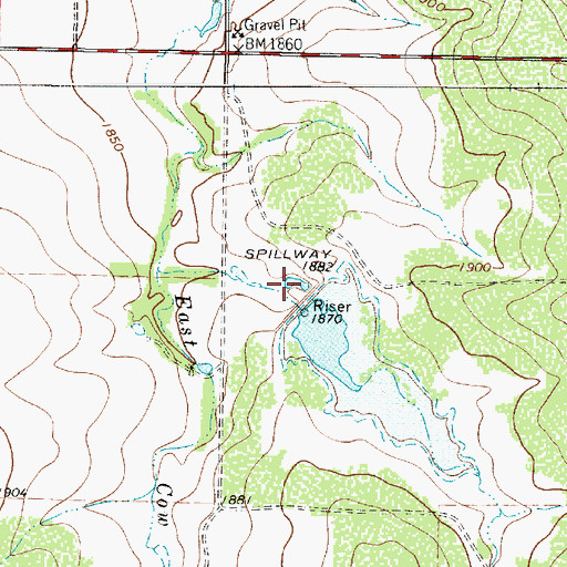 Topographic Map of Soil Conservation Service Site 10 Dam, TX
