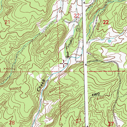 Topographic Map of West Campbell Creek, CO