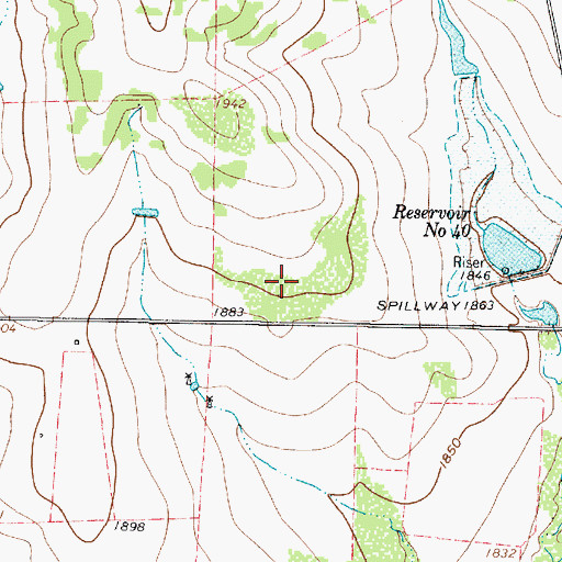 Topographic Map of Soil Conservation Service Site 40 Reservoir, TX